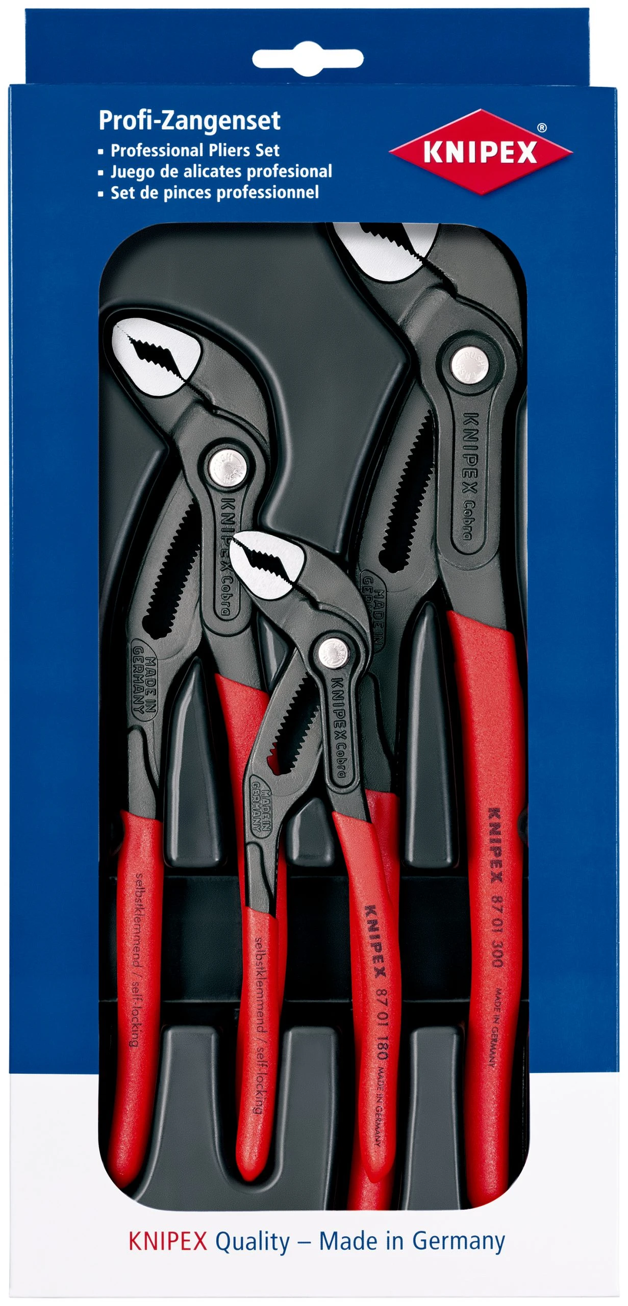 Knipex 00 20 09 V02 Cobra® 3 Piece Water Pump Plier Set