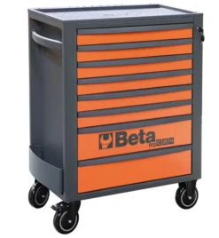Beta RSC24/8 8 Drawer Mobile Roller Cabinet Orange With Grey Sides