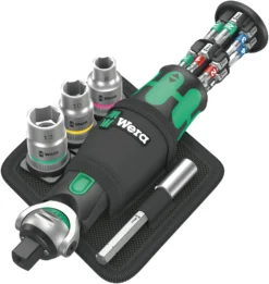 Wera 004281 8009 Zyklop Pocket Set 2 - 18 Piece 1/4" Bit & 3/8" Drive Screwdriver Bit & Socket Set - Metric