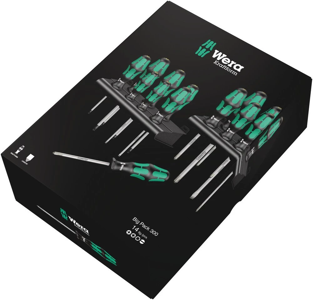 Wera 105630 14 Piece Kraftform Laser Tip Screwdriver Set PZ/PH/SL/TX - Image 2