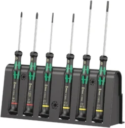 Wera 118150 6 Piece Kraftform Micro Precision Screwdriver Set Slotted &amp; Phillips