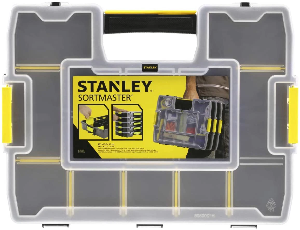 Stanley 1-97-483 Sort Master Stackable Screws & Small Parts Storage Organiser Case Toolbox