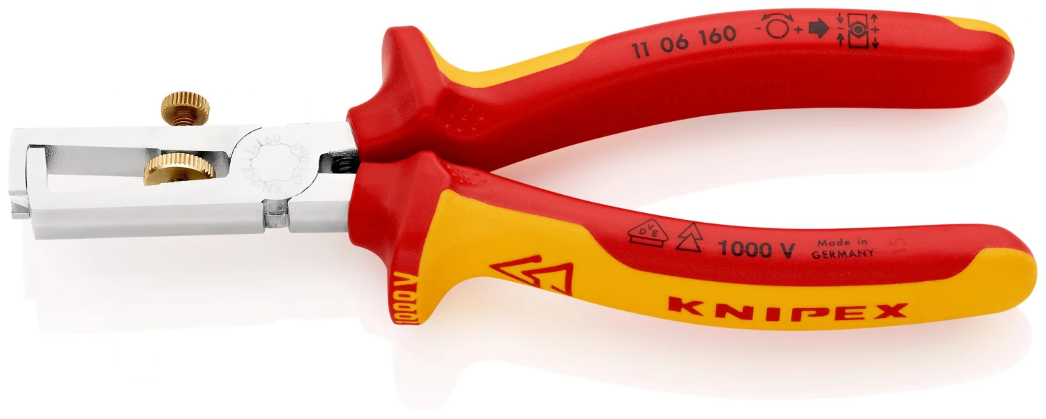 Knipex 11 06 160 VDE End Wire Insulation Stripping Pliers Multi-Component Grip 160mm - Image 4