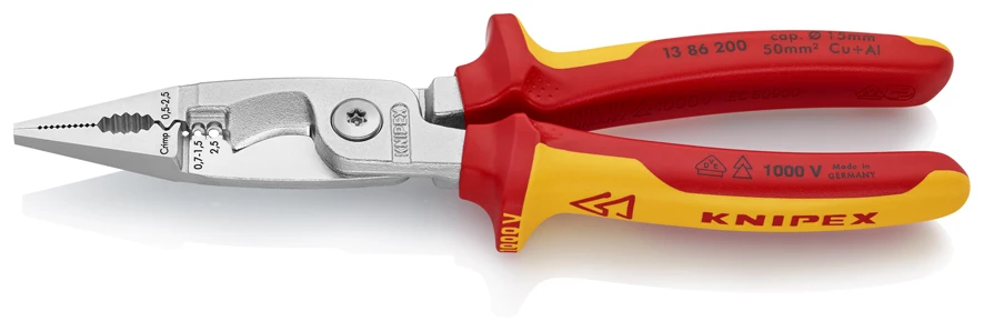Knipex 13 86 200 VDE Insulated Multi-Function Installation Pliers 200mm - Image 2