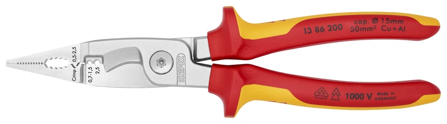 Knipex 13 86 200 VDE Insulated Multi-Function Installation Pliers 200mm