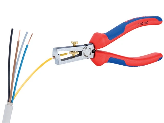 Knipex 11 02 160 End Wire Insulation Stripping Pliers Multi-Component Grip 160mm - Image 2