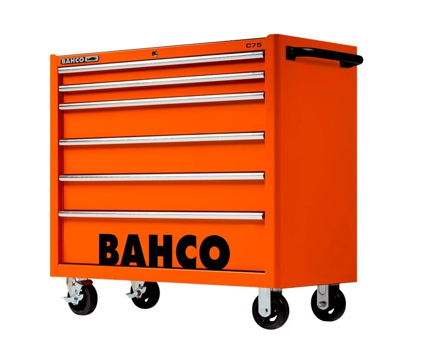Bahco 1475KXL6 C75 40" 6 Drawer Mobile Roller Cabinet Orange