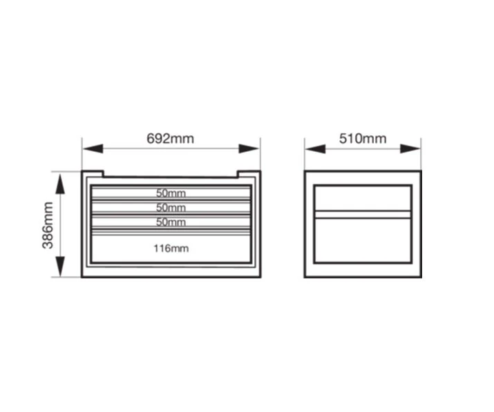 Bahco 1482K4 E82 4 Drawer Top Chest Tool Box For E72 Roll Cabs - Orange - Image 4