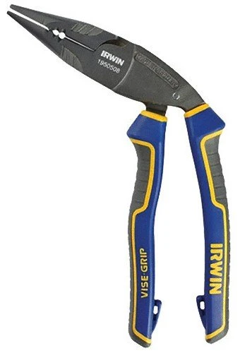 Irwin Vise-Grip 1950508 8″ Ergomulti Long Nose Pliers With Wire Stripper And Wire Crimper
