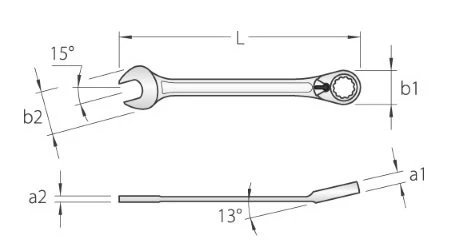Gedore 7 UR Metric Reversible Ratcheting Combination Spanner Wrench 24mm - Image 2