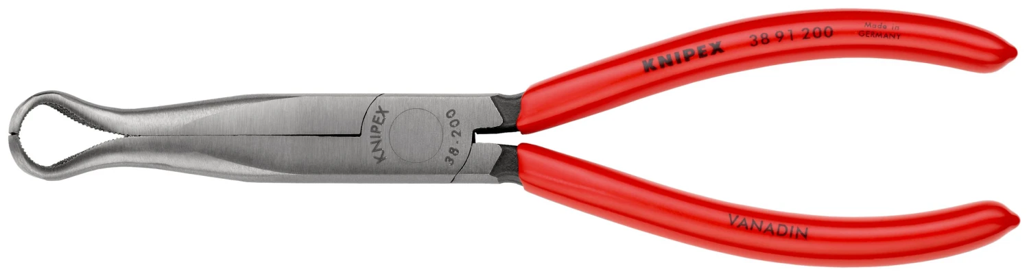 Knipex 38 91 200 Mechanics Half Round Long Nose Pliers 200mm (For Spark Plugs & Round Components)