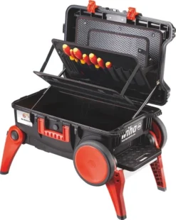 Wiha XXL III 44129 Electrical Contractors Rolling Tool Box / Case + Free VDE Screwdriver Set