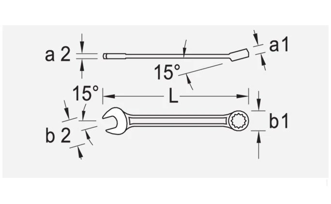 Gedore 7 Series Metric Combination Spanner Wrench 6mm - Image 2