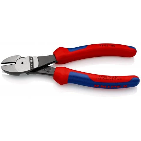 Knipex 74 02 180 High Leverage Diagonal Side Cutter Pliers (Snips) Multi-Component Grips 180mm - Image 2