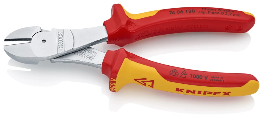 Knipex 74 06 180 VDE High Leverage Diagonal Side Cutter Pliers 180mm - Image 3