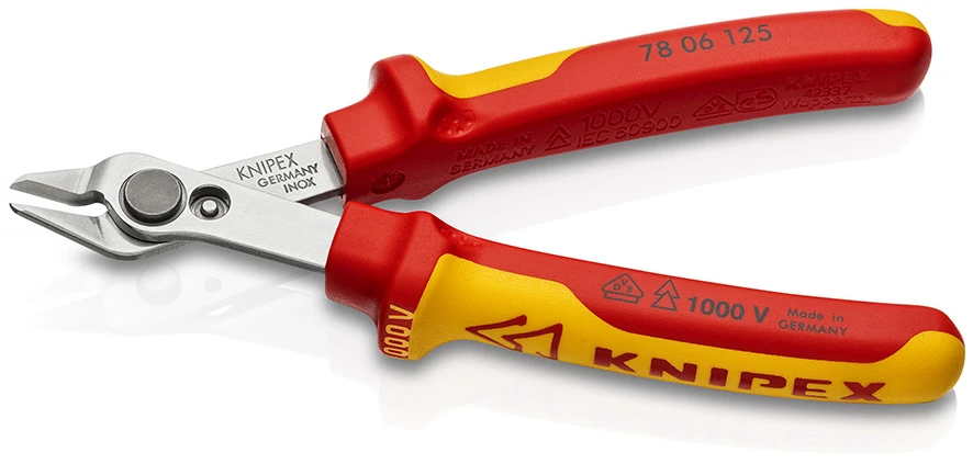 Knipex 78 06 125 VDE Insulated Diagonal Super Knips Diagonal Flush Cut Side Cutter Pliers 125mm - Image 2