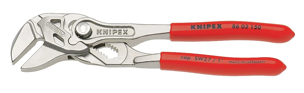 Knipex 86 03 150 Lock Button Waterpump Slip Joint Pliers Wrench PVC Grip 150mm (27mm Capacity)