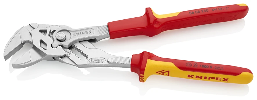 Knipex 86 06 250 VDE Insulated Lock Button Waterpump Slip Joint Pliers Wrench 250mm (52mm Capacity) - Image 2