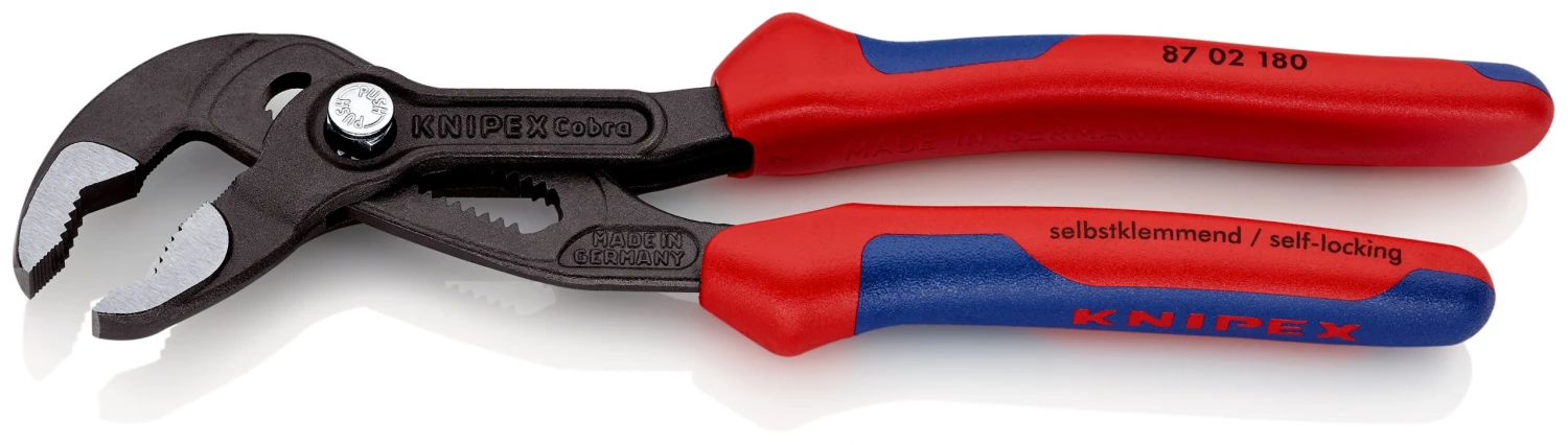 Knipex 87 02 180 Cobra® Hightech Waterpump Pliers Multi-Component Grips 180mm - Image 6