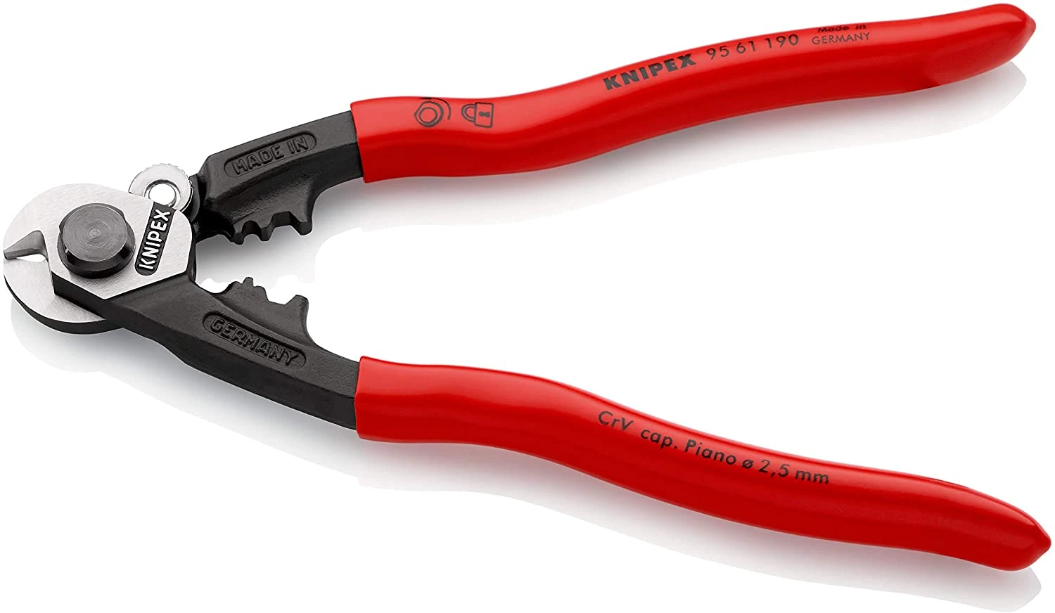 Knipex 95 61 190 SB Wire Rope/Bowden Cable Cutter PVC Grip 190mm (7.1/2in)