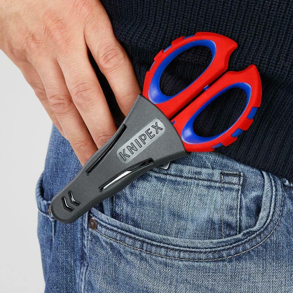 Knipex 95 05 10 SB Electricians Scissors Wire Cable Cutters / Shears + Clip - Image 4
