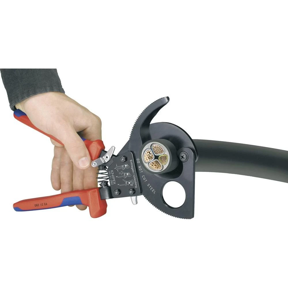 Knipex 95 31 250 Cable Shears Ratchet Action Multi-Component Grip 250mm (10in) - Image 2