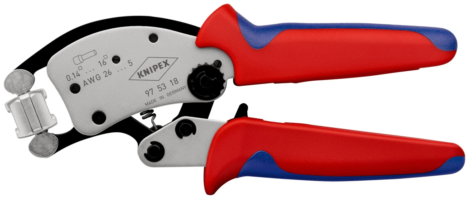 Knipex 97 53 18 Twistor16® Self-Adjusting Crimping Pliers With Rotatable Die Head (Ferrules) 240mm