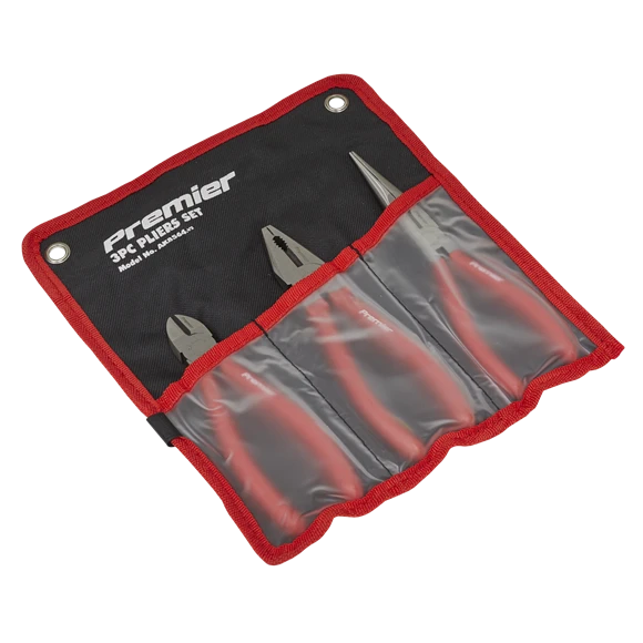 Sealey AK8564 Pliers Set 3 Piece Long Nose, Combination & Diagonal Cutters (Snips) - Image 2