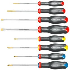 Facom AT.J8PB Protwist® 8 Piece Slotted, Phillips &amp; Pozi Screwdriver Set