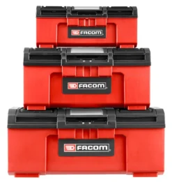 Facom BP.CSTK3N Set Of 3 Plastic Tool And Parts Storage Boxes; 16", 19" & 24"