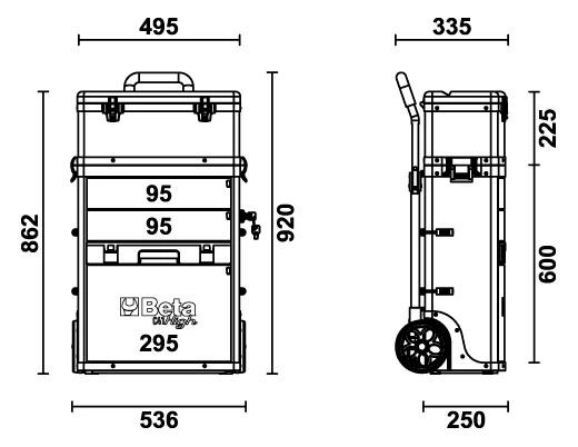 Beta C41H Two - Module Tool Trolley Cabinet White Limited Edition - Image 3