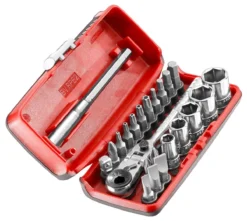 Facom R1PICO 1/4" Drive Flexi Ratchet, Screwdriver Bit &amp; Socket Set