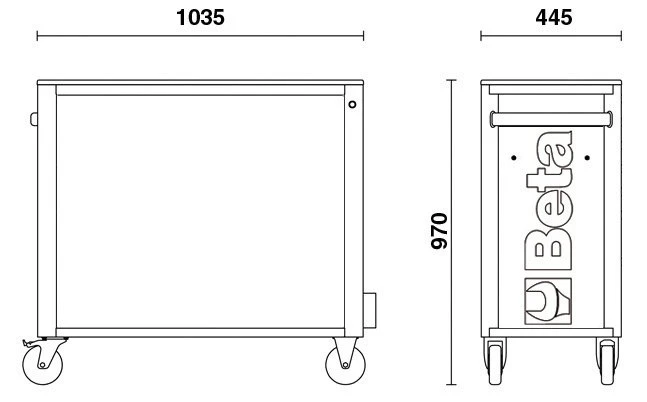 Beta RSC24AXL/7-R 7 Drawer Extra Long Mobile Roller Cabinet With Anti-Tilt System - Red - Image 2