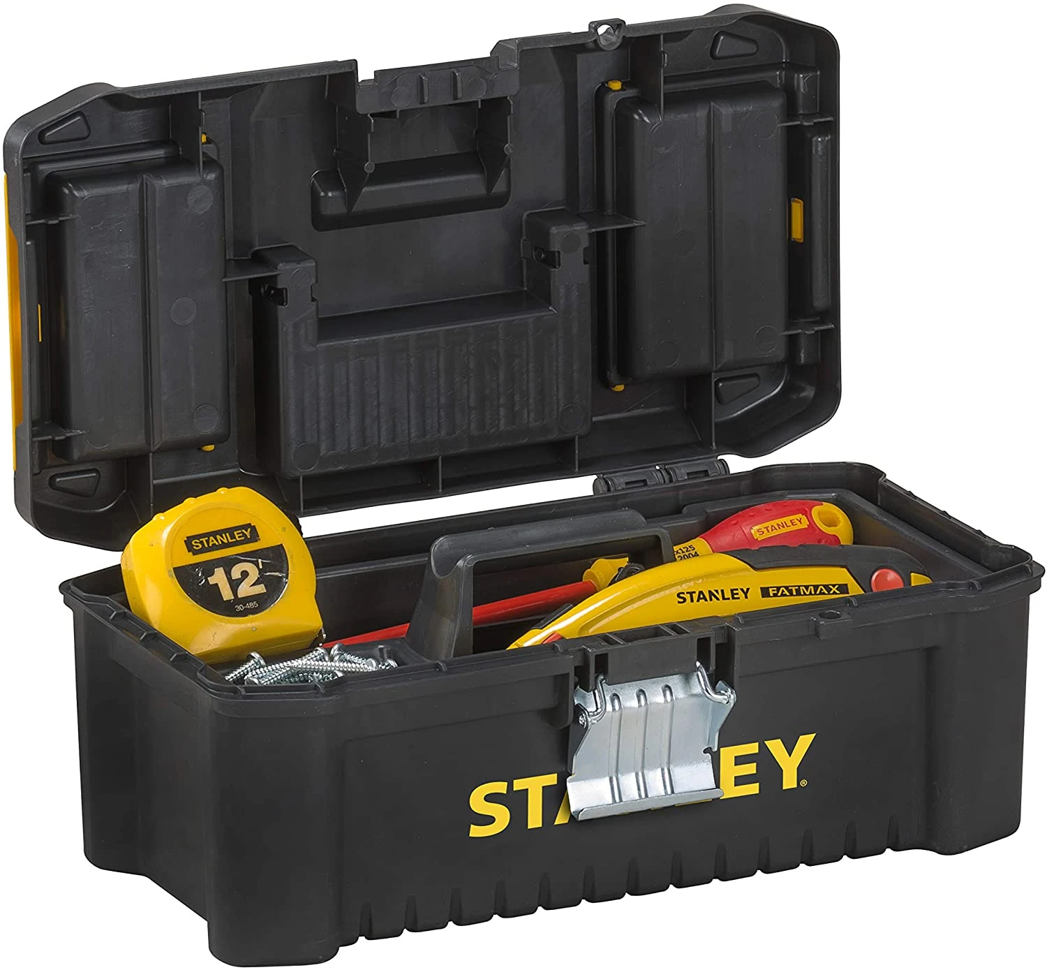 Stanley STST1-75515 Essential 12.5" Toolbox With Organiser Top, Metal Latch. Tool Box - Image 2