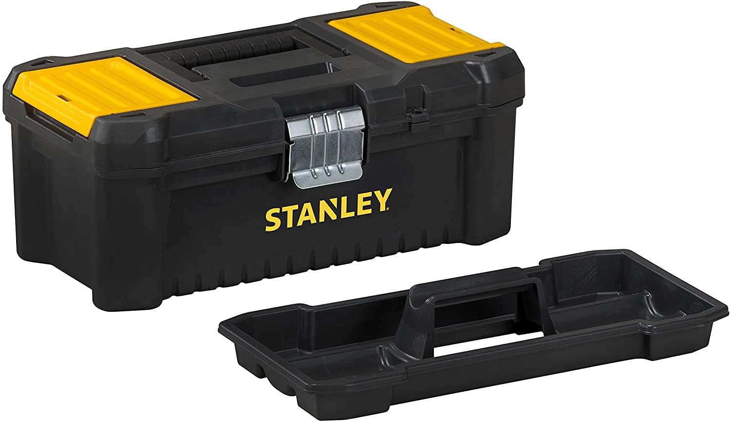 Stanley STST1-75515 Essential 12.5" Toolbox With Organiser Top, Metal Latch. Tool Box