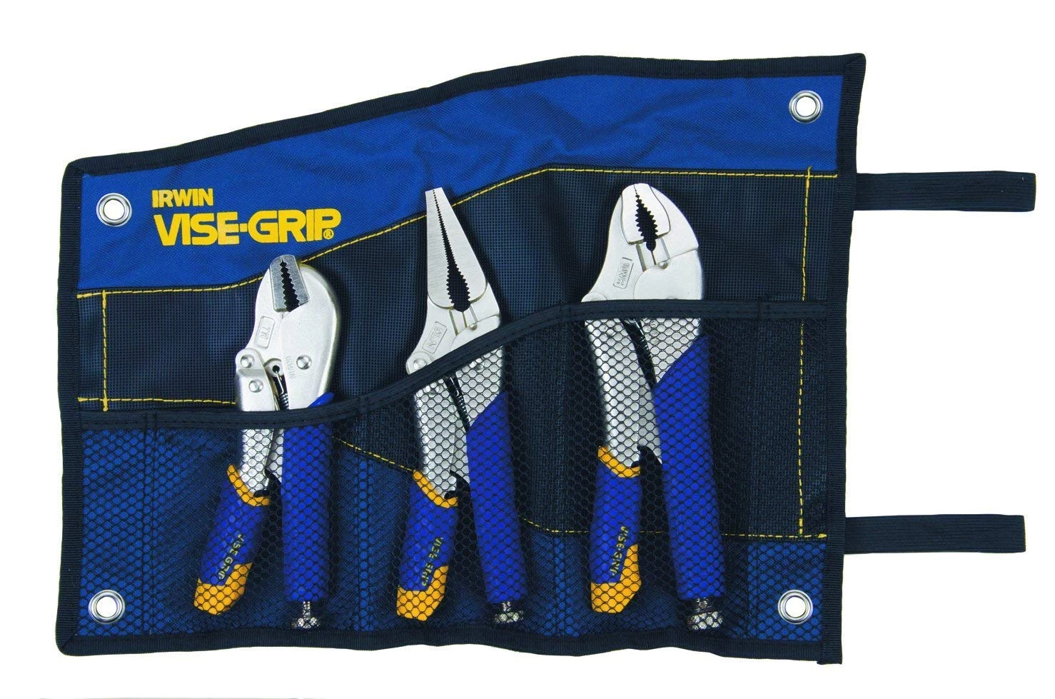 Irwin Vise-Grip T76KBT 3 Piece Quick Release Straight Jaw, Curved And Long Nose Locking Jaw Pliers