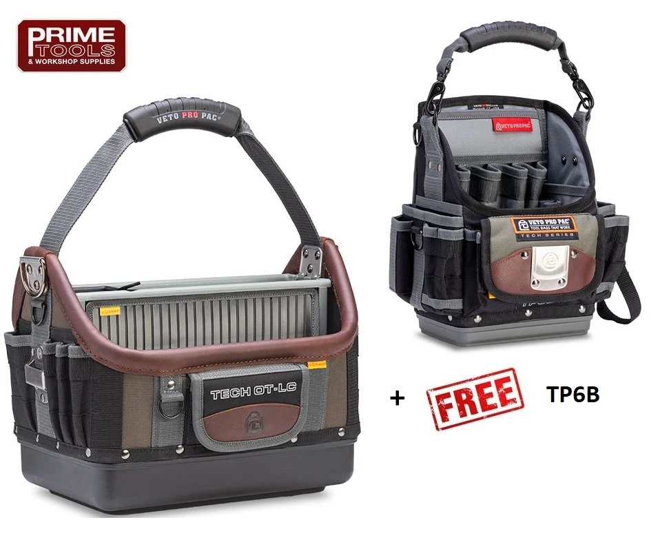 Veto Pro Pac TECH OT-LC Large Open Top Technician Tool Bag + TP6B FREE
