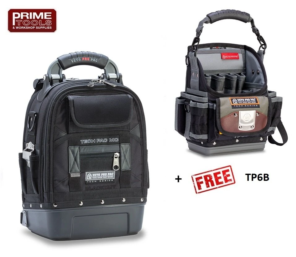 Veto Pro Pac TECH-PAC MC BLACKOUT Tool Backpack / Rucksack + TP6B FREE