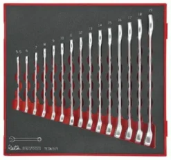 Teng TED6515 15 Piece Metric Combination Spanner Set In Eva Foam Sizes: 5.5 - 19mm