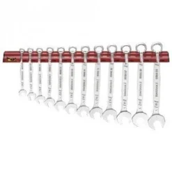 Teng WR8012 12 Piece Anti-Slip Combination Spanner Set On Wall Rack 8-19mm
