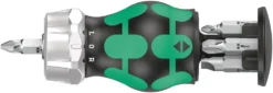 Wera 008884 6 Piece Kraftform Kompakt Stubby Magazine Ratcheting Screwdriver Bit Set PH/PZ/SL/TX