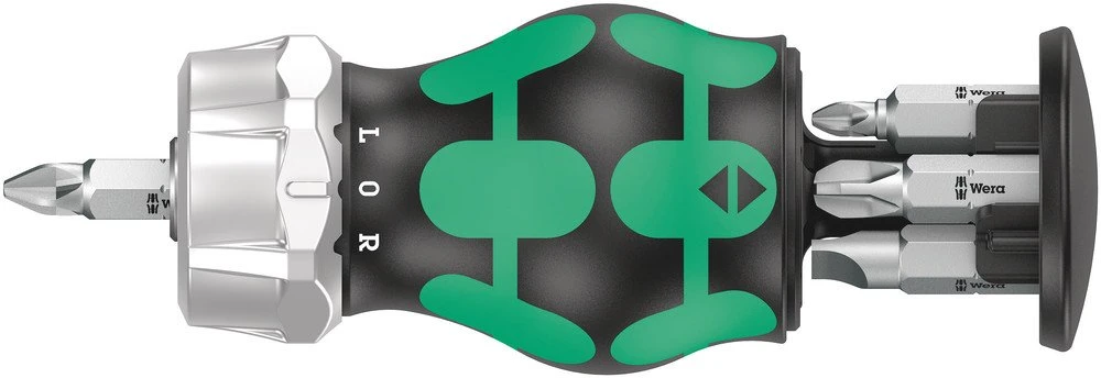 Wera 008884 6 Piece Kraftform Kompakt Stubby Magazine Ratcheting Screwdriver Bit Set PH/PZ/SL/TX